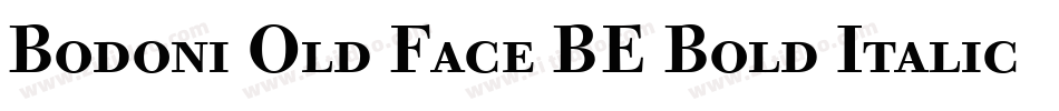 Bodoni Old Face BE Bold Italic Oldstyle Figures字体转换